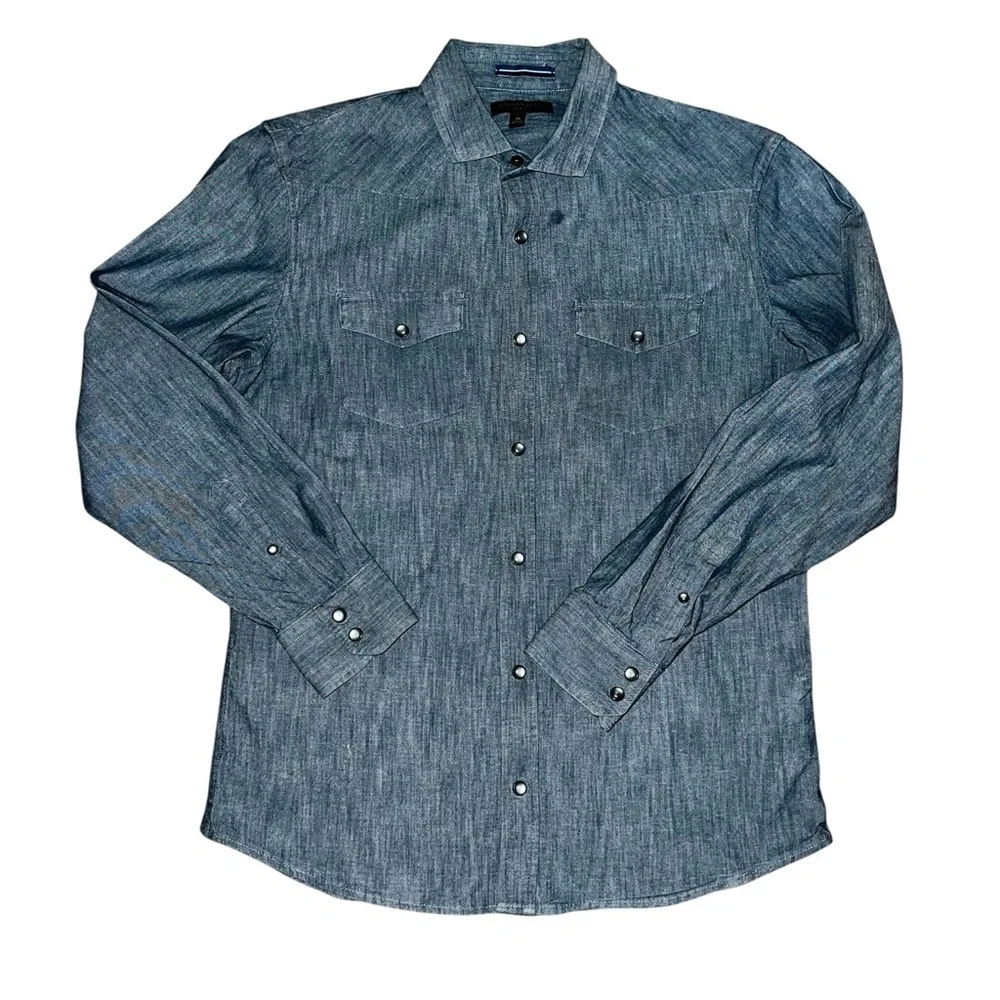 Banana Republic Slim Fit Pearl Snap Mens Size Medium